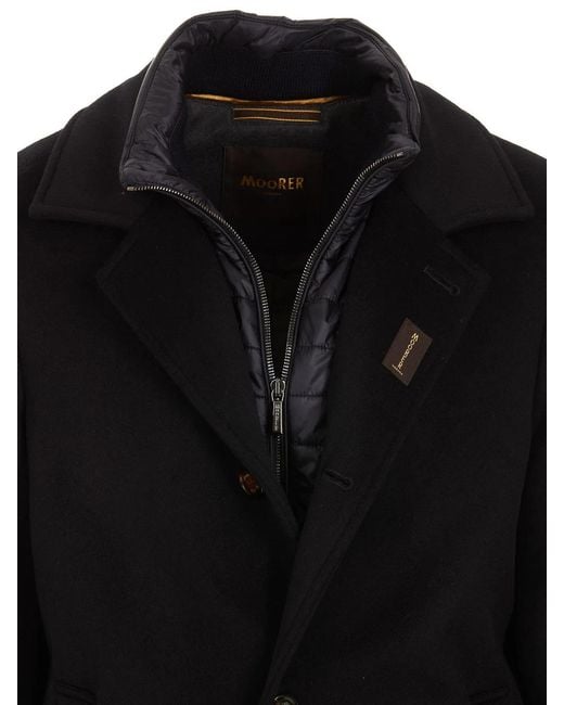 Moorer Black Tech Fabric Padded Coat for men