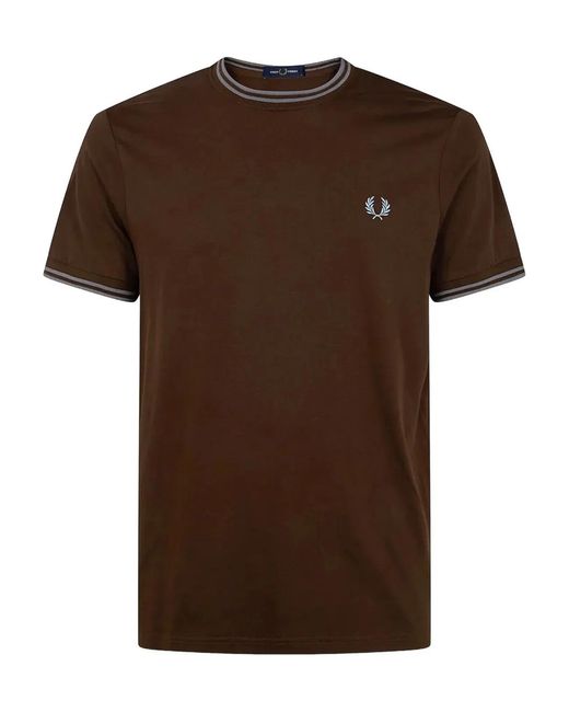 Fred Perry Brown Twin Tipped T-Shirt for men