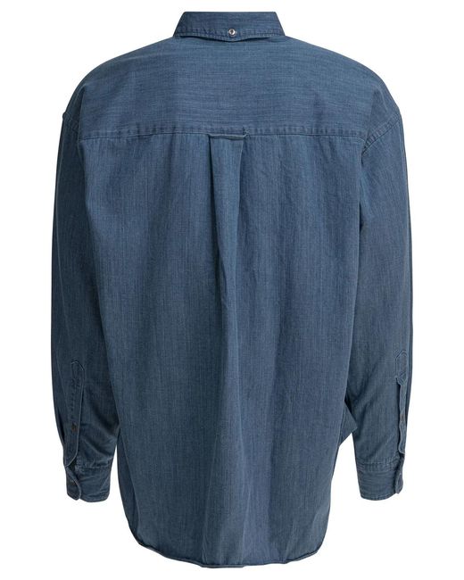 Beams Plus Blue Cotton Shirt for men