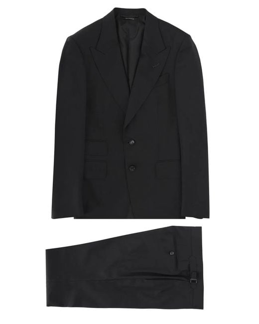 Tom Ford Black Abito "Grand Overcheck Shelton" for men