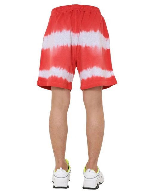 MSGM Red Bermuda With Drawstring for men