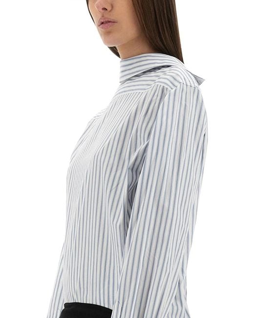 Maison Margiela White Inverted Striped Dress-Shirt