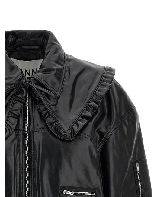 Ganni Black '7093 Future' Bomber Jacket