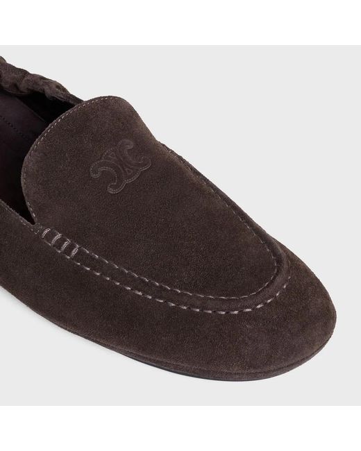 Céline Brown Adam Suede Loafers for men