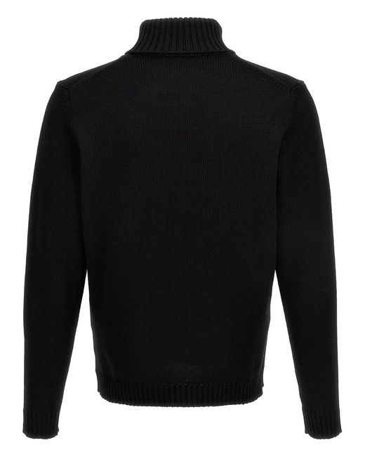 Zanone Black Turtle-Neck Sweater for men