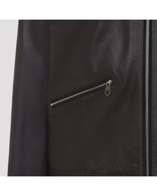 Paul Smith Black Regular Fit Leather Jacket for men