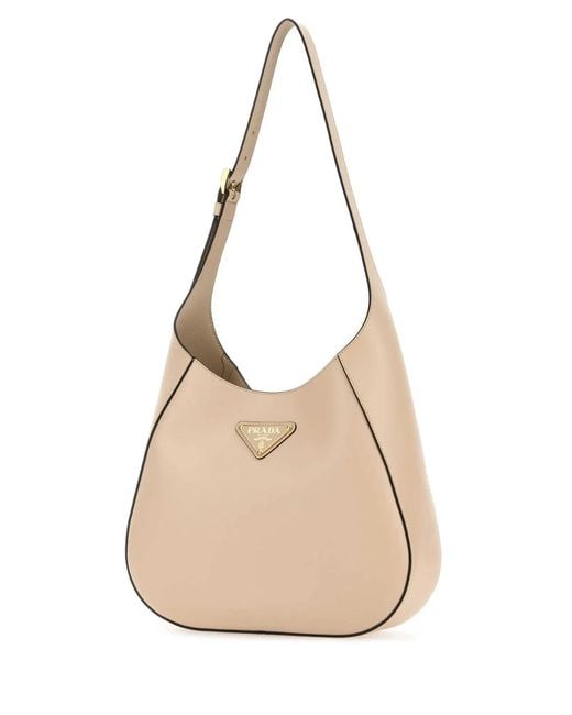 Prada Natural Powder Leather Shoulder Bag