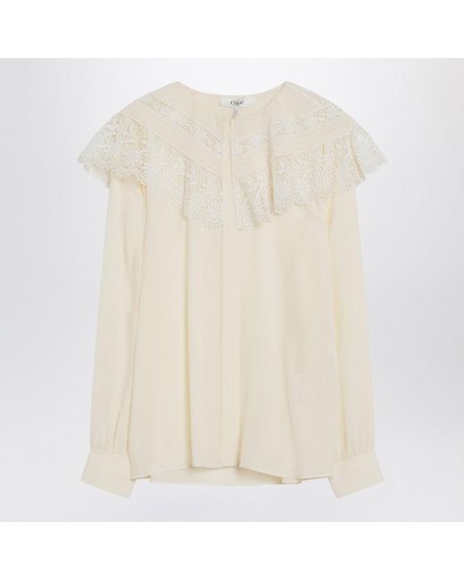 Chloé Natural Ivory Crêpe Shirt