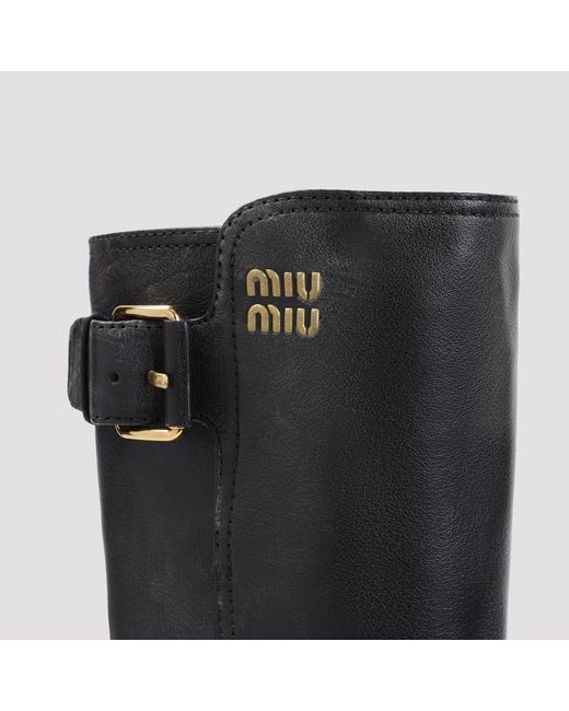 Miu Miu Black Leather Boots