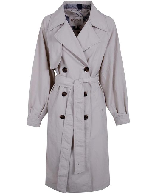 Barbour White "Layla" Trench Showerproof Jacket