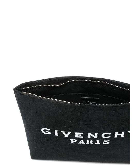 Givenchy Black Canvas Pouch With Zip