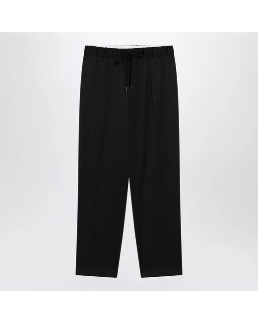 MM6 by Maison Margiela Black Wool-Blend Trousers