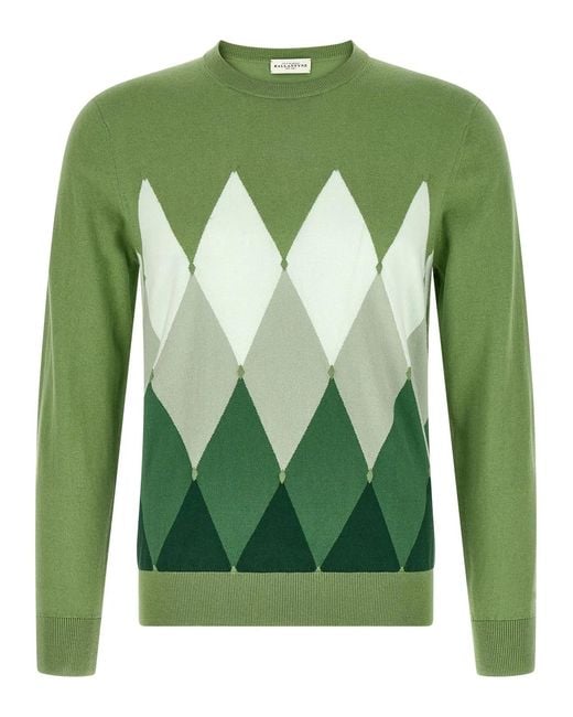 Ballantyne Green Argyle Sweater for men