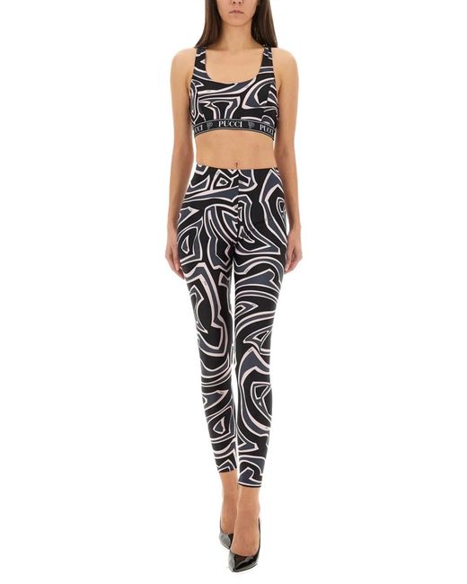 Emilio Pucci Black Labyrinth Print Top