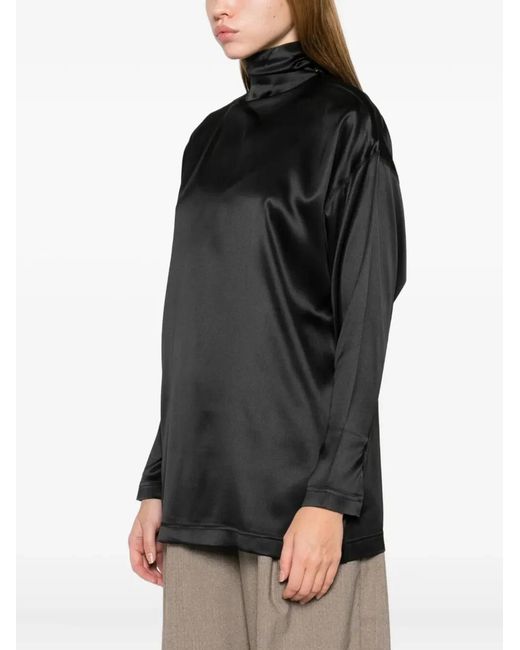 Phoebe Philo Black Liquid Knot Collar Top