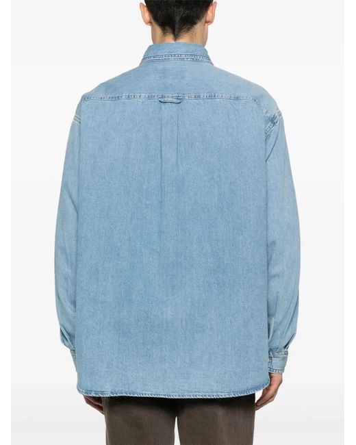 Carhartt Blue Long Sleeves "Lucas" Denim Shirt for men
