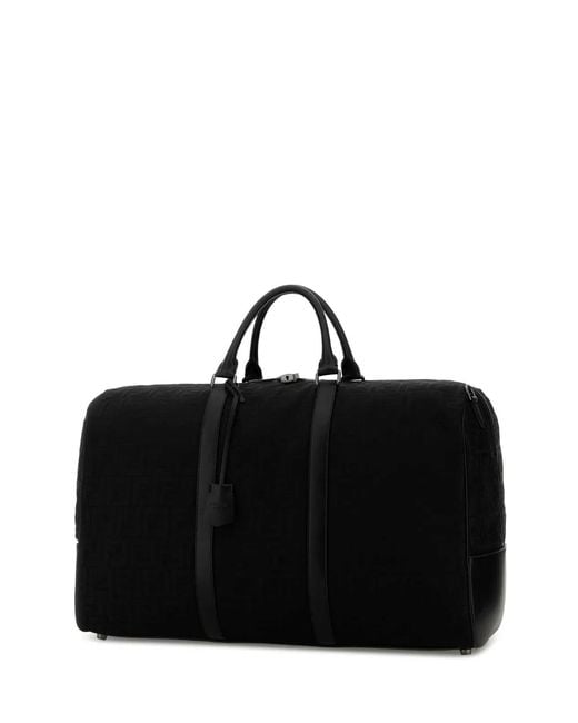 Fendi Black Fabric Large Ff Travel Bag for men