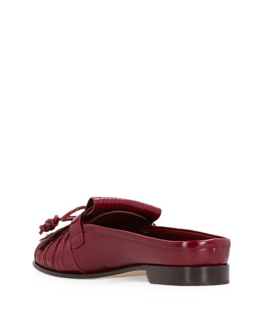 Fendi Red Baguette Leather Sabots