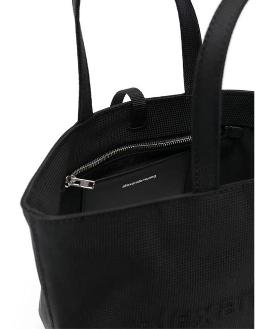Alexander Wang Black Punch Logo Small Tote Bag