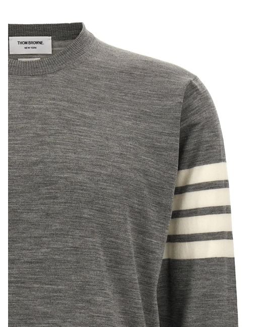 Thom Browne Gray '4 Bar' Sweater for men