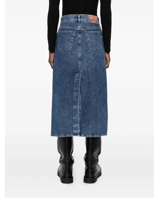 DIESEL Blue Denim Midi Skirt