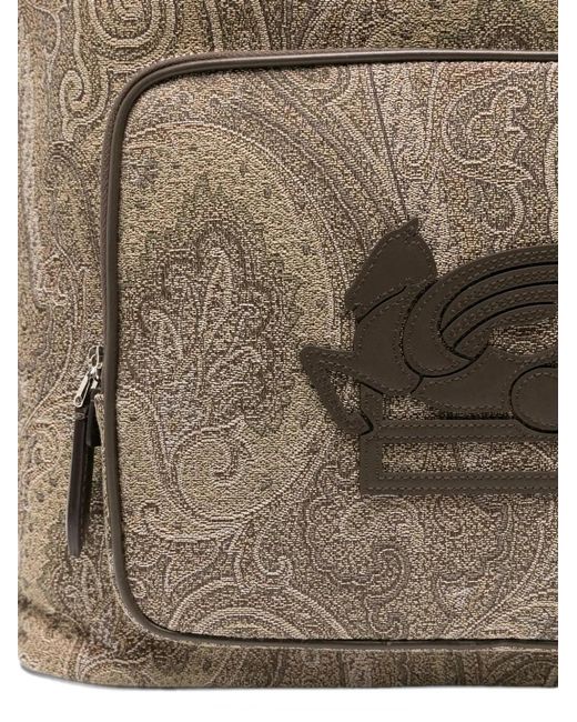 Etro Gray Backpack Arnica Jacquard for men