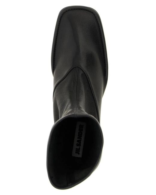 Jil Sander Black Nappa Ankle Boots