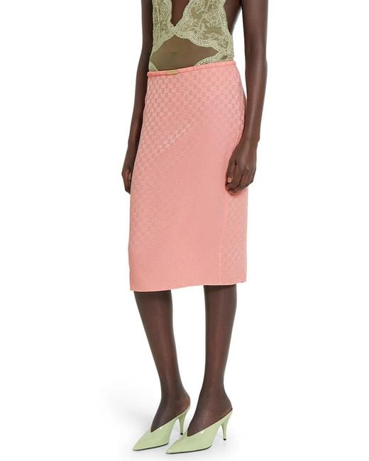 Gucci Pink Silk Skirt