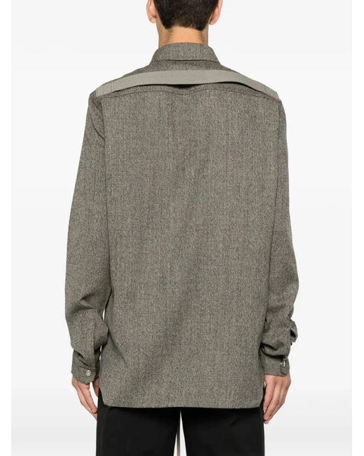 Rick Owens Gray Back-Strap Shirt for men