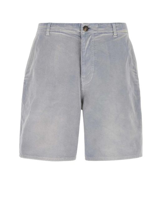 Prada Gray Powder Gabardine Bermuda Shorts for men