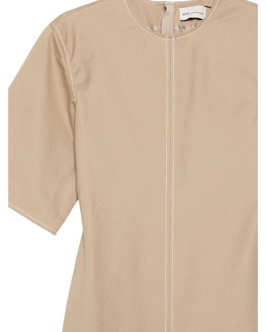 AMI Natural Cotton Long Fitted Dress
