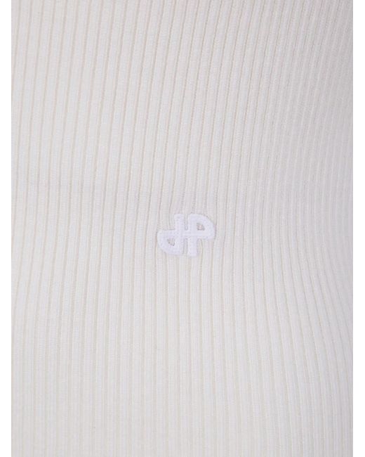 Patou White Rib Turtle Neck Jumper