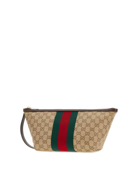 Gucci Natural Small Gg Toiletry Case With Web