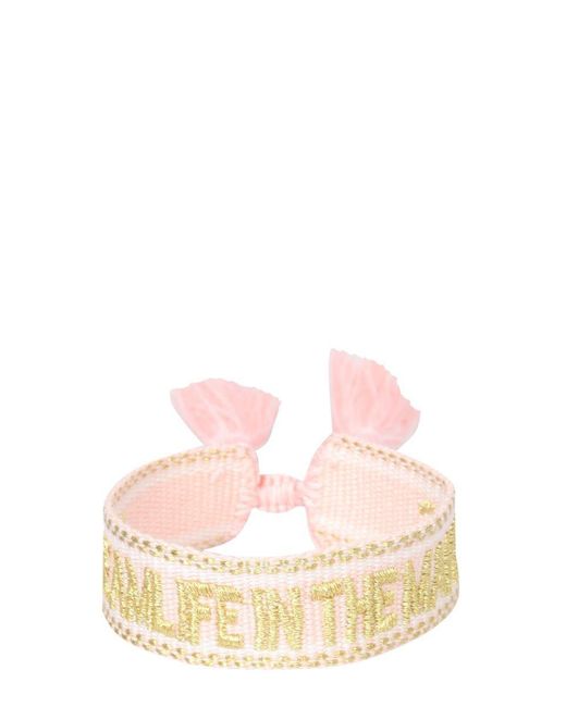 LABEL K White Braided Fabric Bracelet
