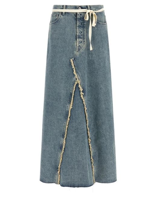 Maison Margiela Blue Raw Hem Denim Skirt