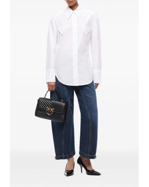 Pinko White Off Cotton Shirt