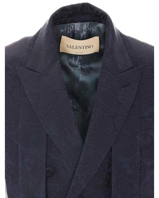 Valentino Garavani Blue Double Breasted Jacket for men