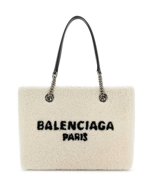 Balenciaga Natural Shearling Duty Free M Handbag