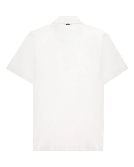Herno White Cotton Polo for men