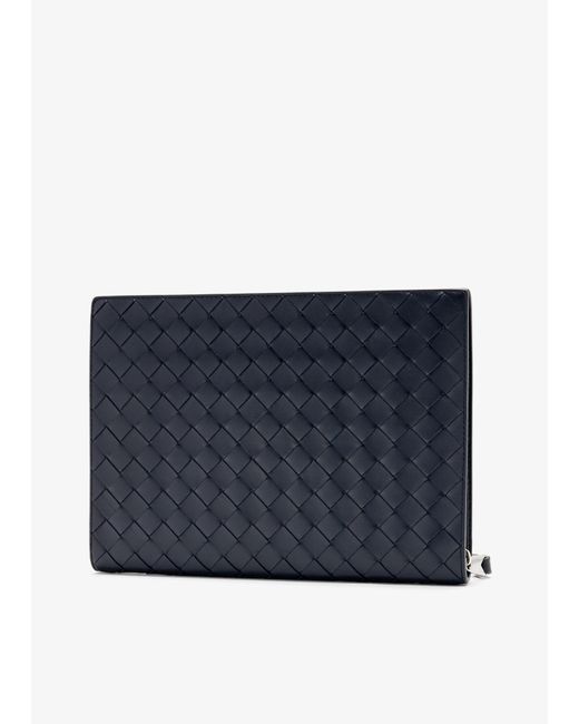 Bottega Veneta Blue Small Braided Document Holder With Strap for men