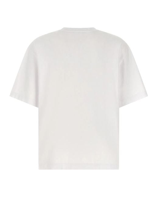 Maison Kitsuné White Logo Embroidery T-Shirt for men