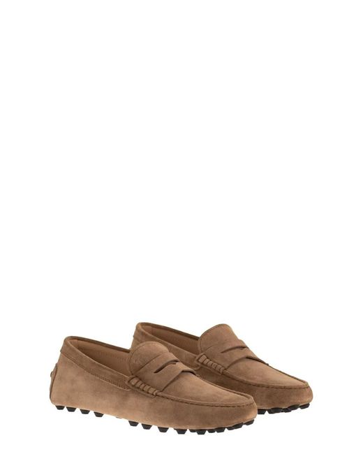 Tod's Brown Suede Moccasin Moccasin for men