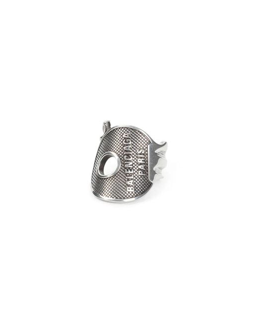 Balenciaga Gray Antique Brass Neverlost Ring for men