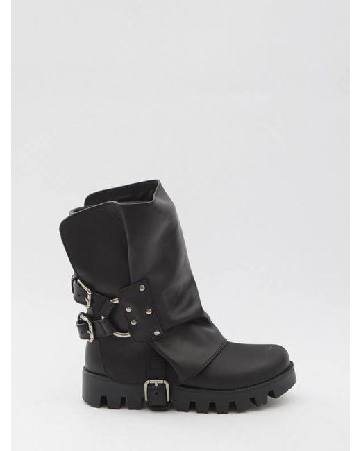 Dolce & Gabbana Black Dolce & Gabbana Rubber And Leather Boots