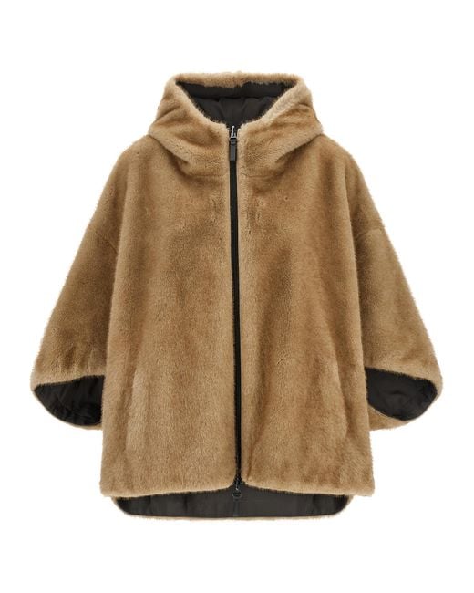 Lou Andrea Gray Reversible Cape With Hood