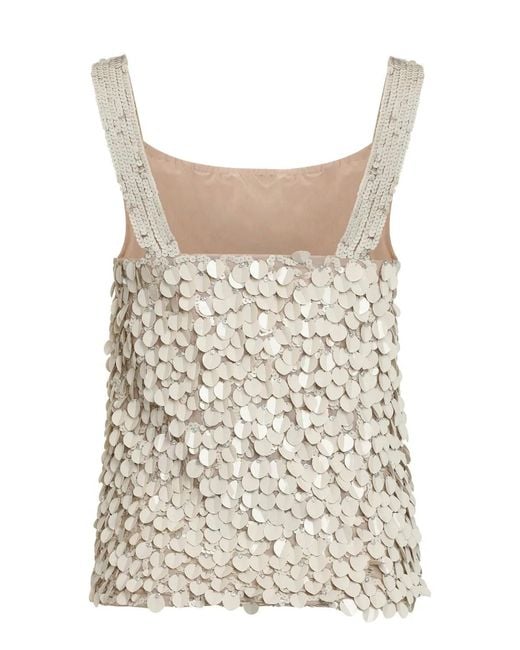 P.A.R.O.S.H. Natural Sequin Top