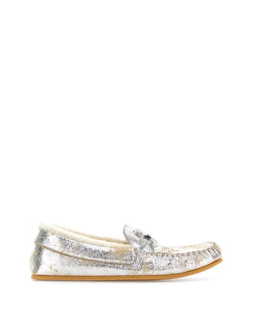 Gucci White Leather Loafers