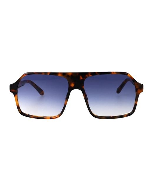 Palm Angels Blue Acetate Sunglasses