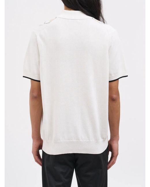 Paolo Pecora White Cotton Knitted Polo Shirt for men