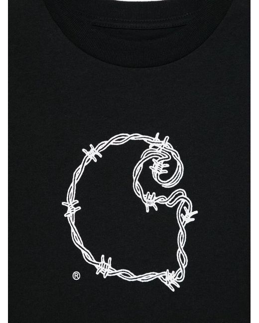 Carhartt Black Logo Cotton T-Shirt for men